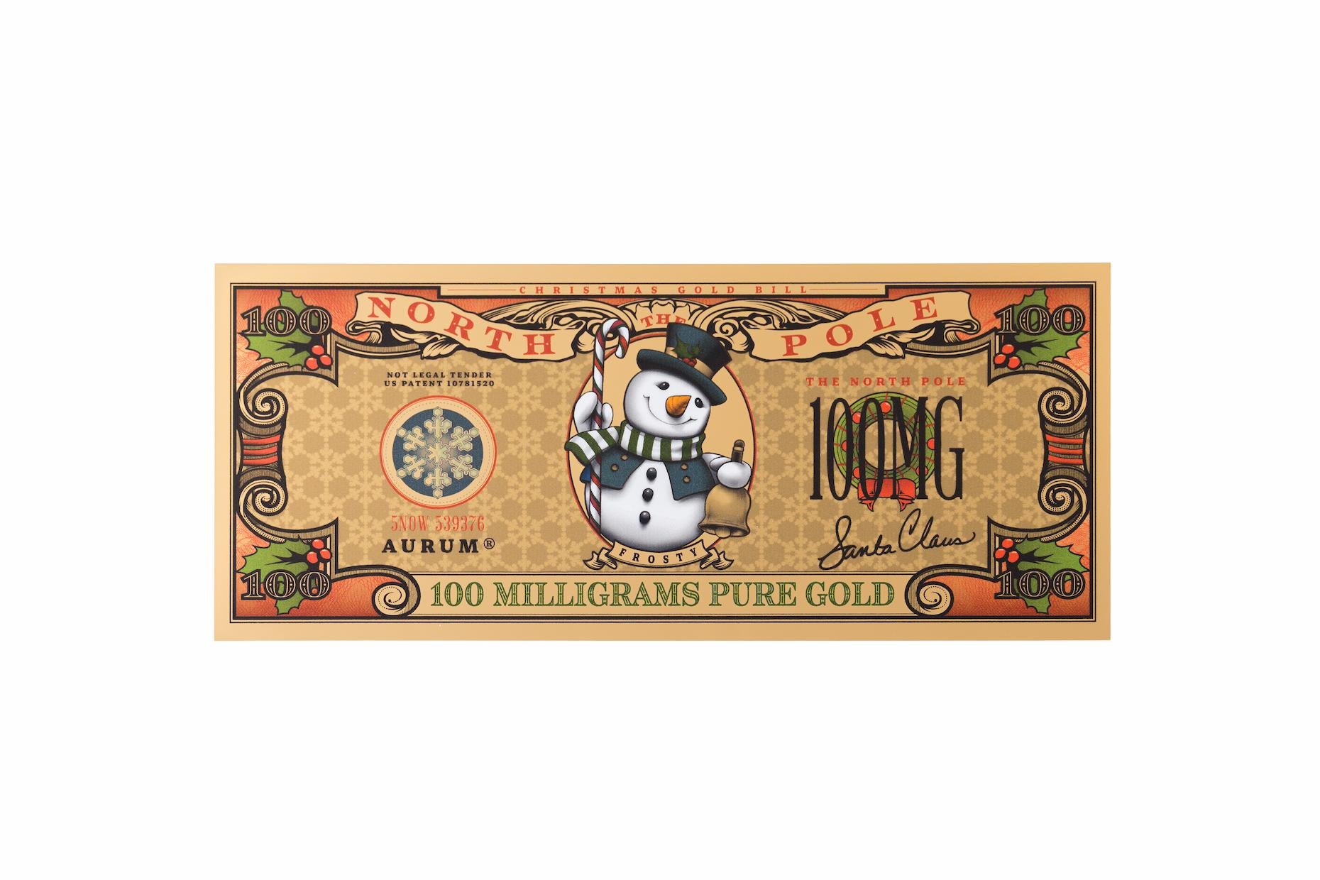 New! Snowman Aurum® 24k Gold Bill
