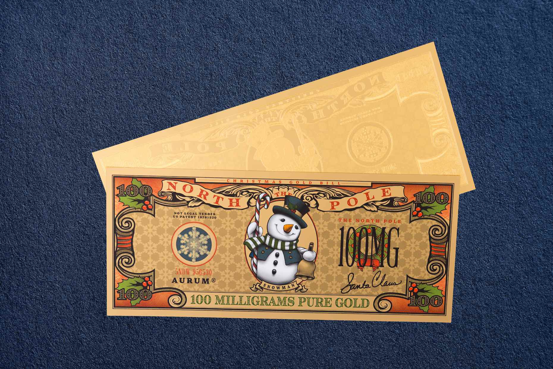 New! Snowman Aurum® 24k Gold Bill