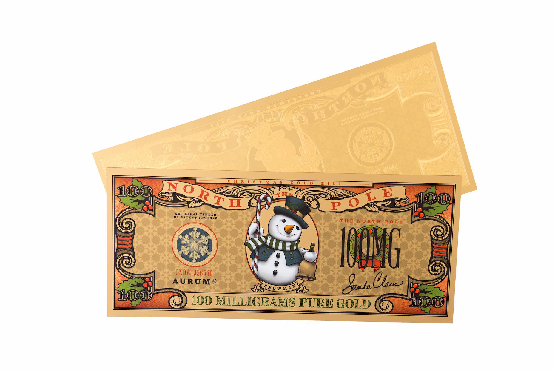 New! Snowman Aurum® 24k Gold Bill