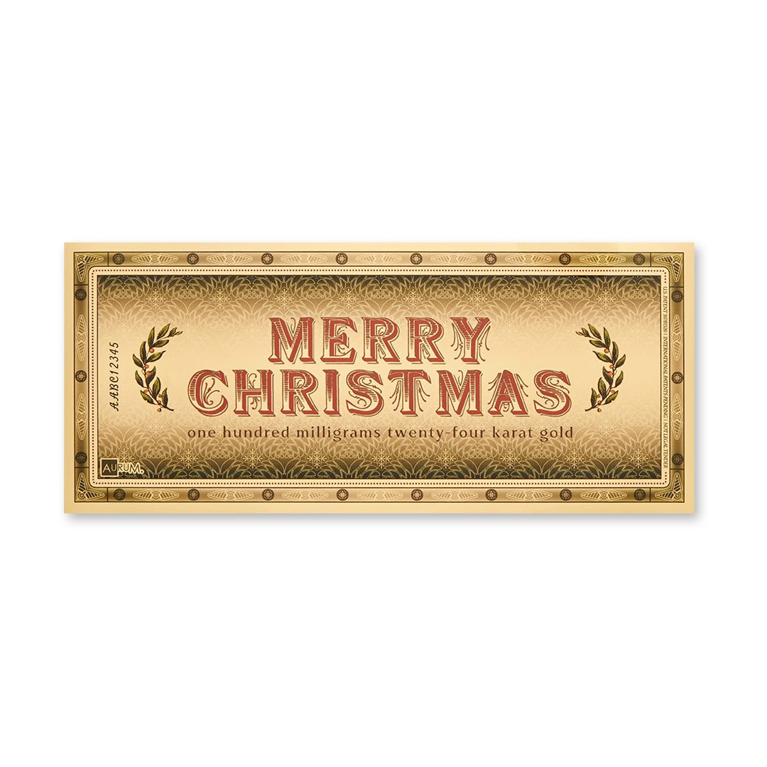 Merry Christmas Aurum® 24k Gold Bill