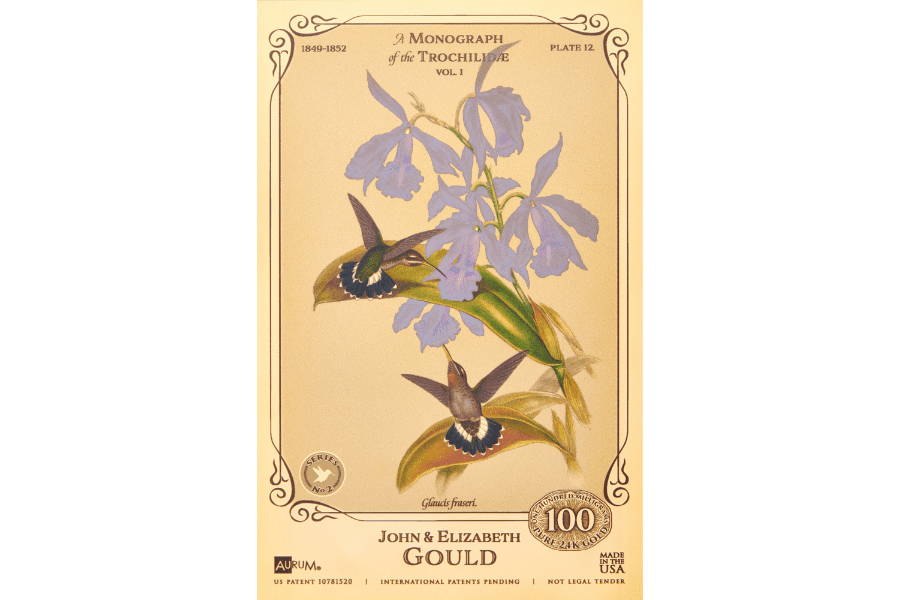 Hummingbirds Frasers Hermit Aurum 100mg 24k gold collectible card