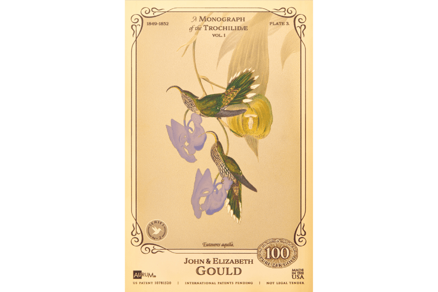 Humming Birds Sickle Bill Aurum 100mg 24k gold collectible card