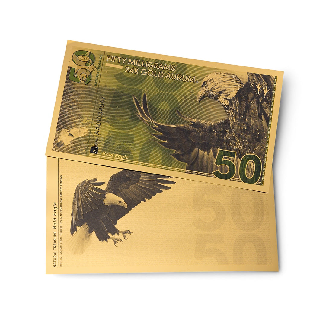 Bald Eagle Aurum® 50mg 24k Gold Bill