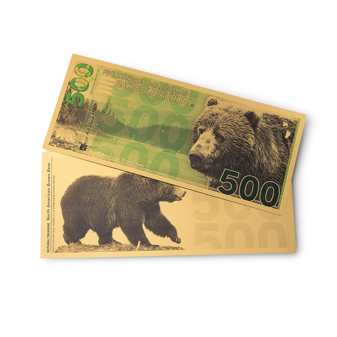 Brown Bear Aurum® 500mg 24k Gold Bill