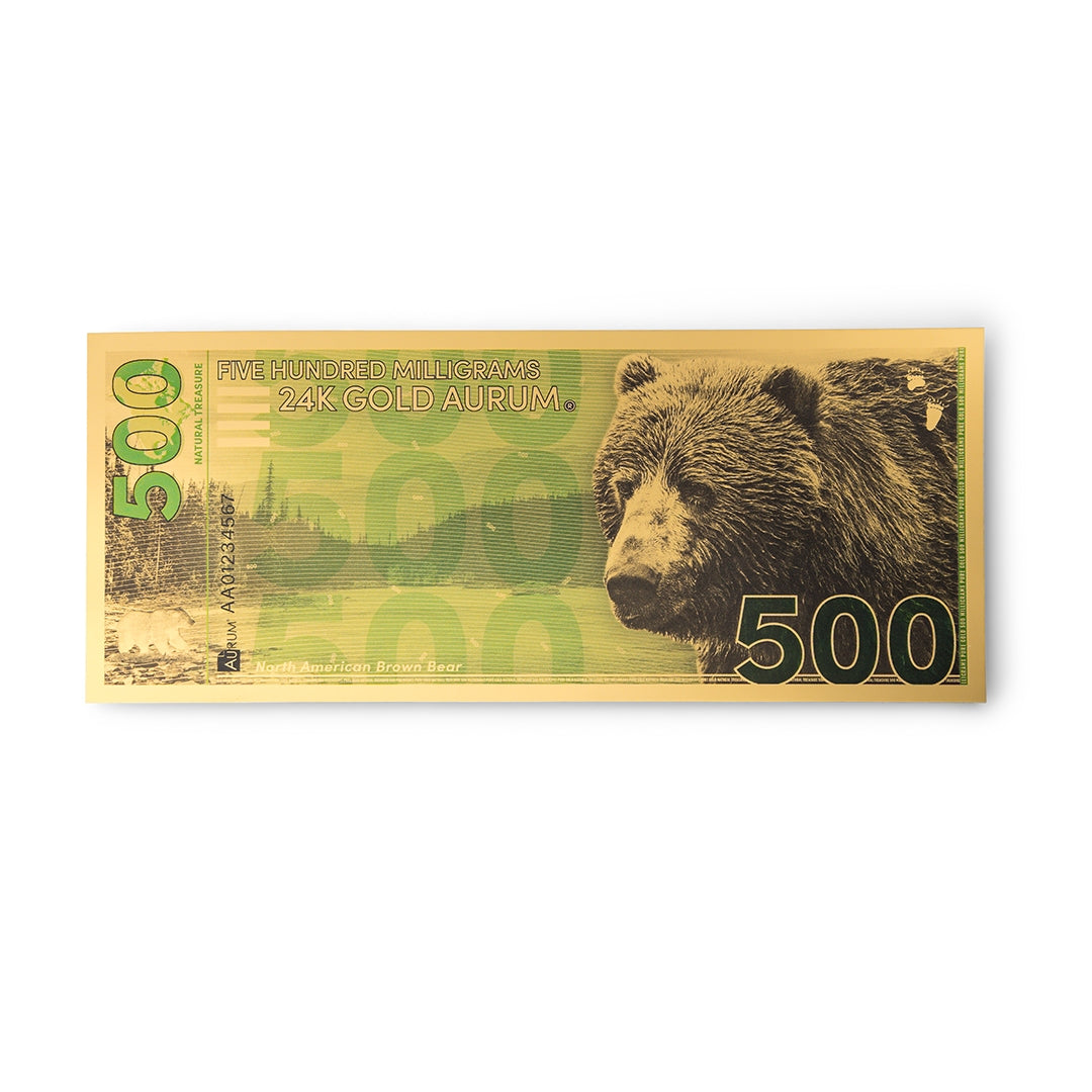 Brown Bear Aurum® 500mg 24k Gold Bill