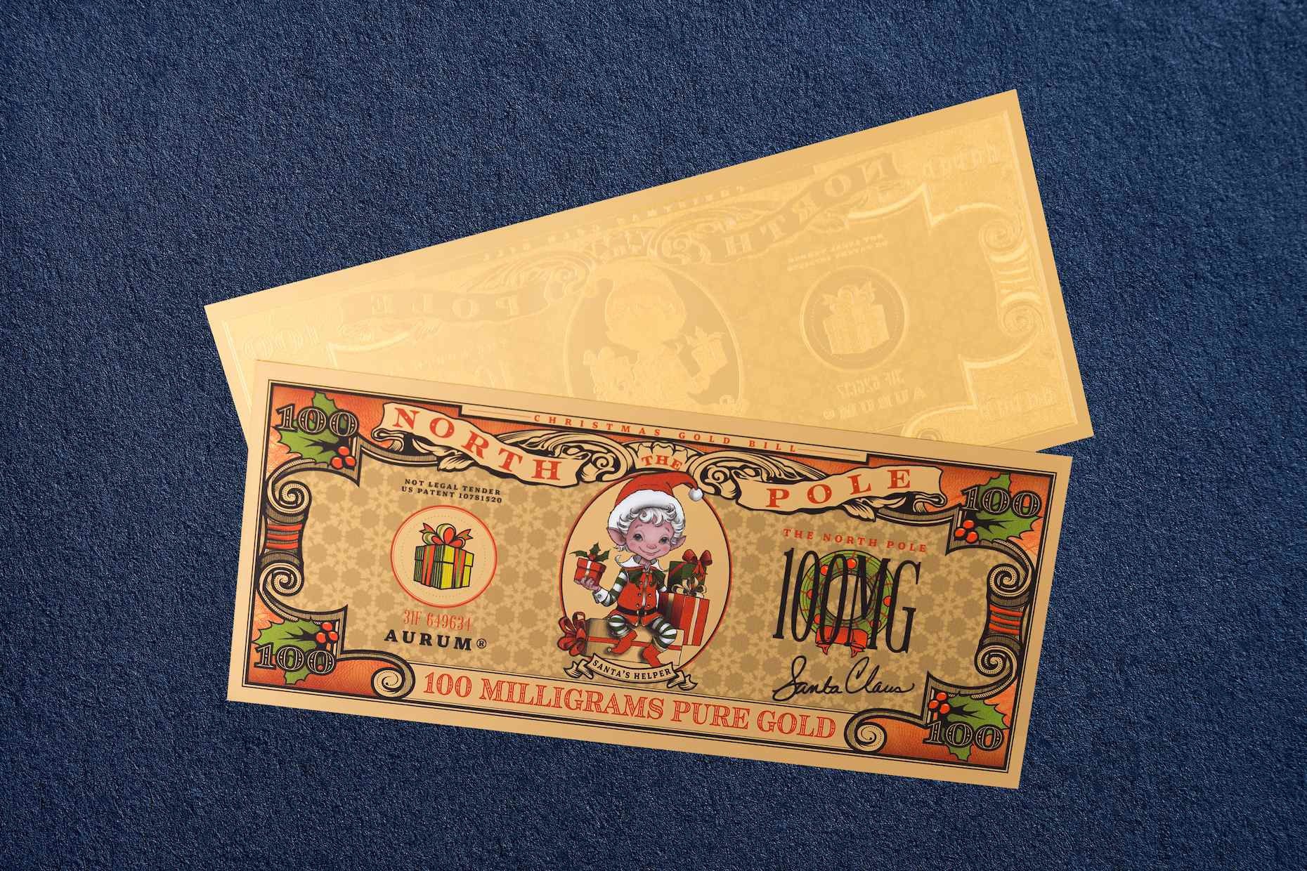 New! Santa's Helper Aurum® 24k Gold Bill
