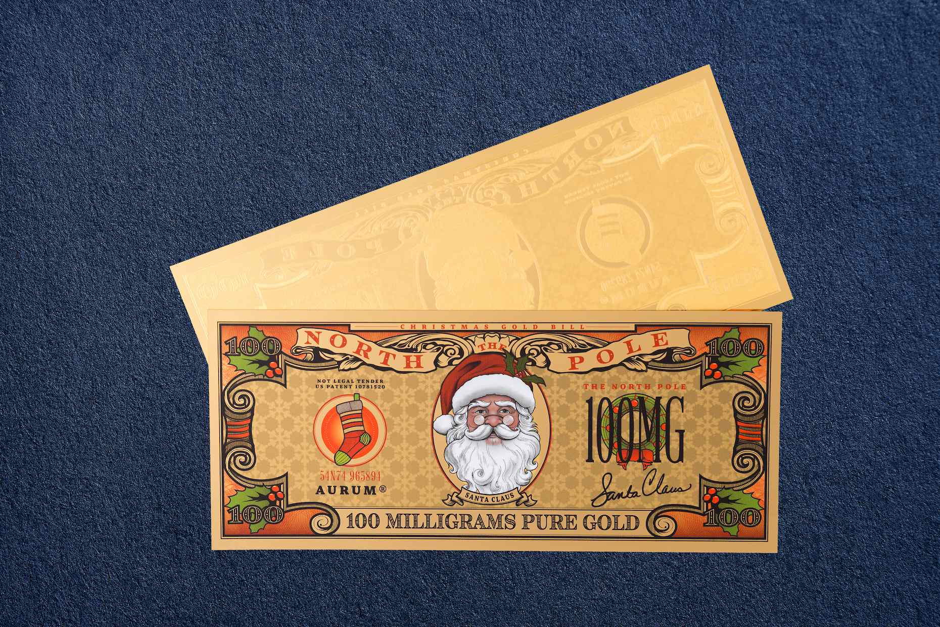 New! Santa Claus Aurum® 24k Gold Bill