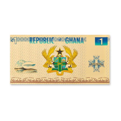 Republic of Ghana Liberty 1 Cedi Aurum® 24k Gold Bill