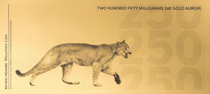 New! 100 Stack of Mountain Lion Aurum® 250mg (each) 24k Gold Bills Year 2025