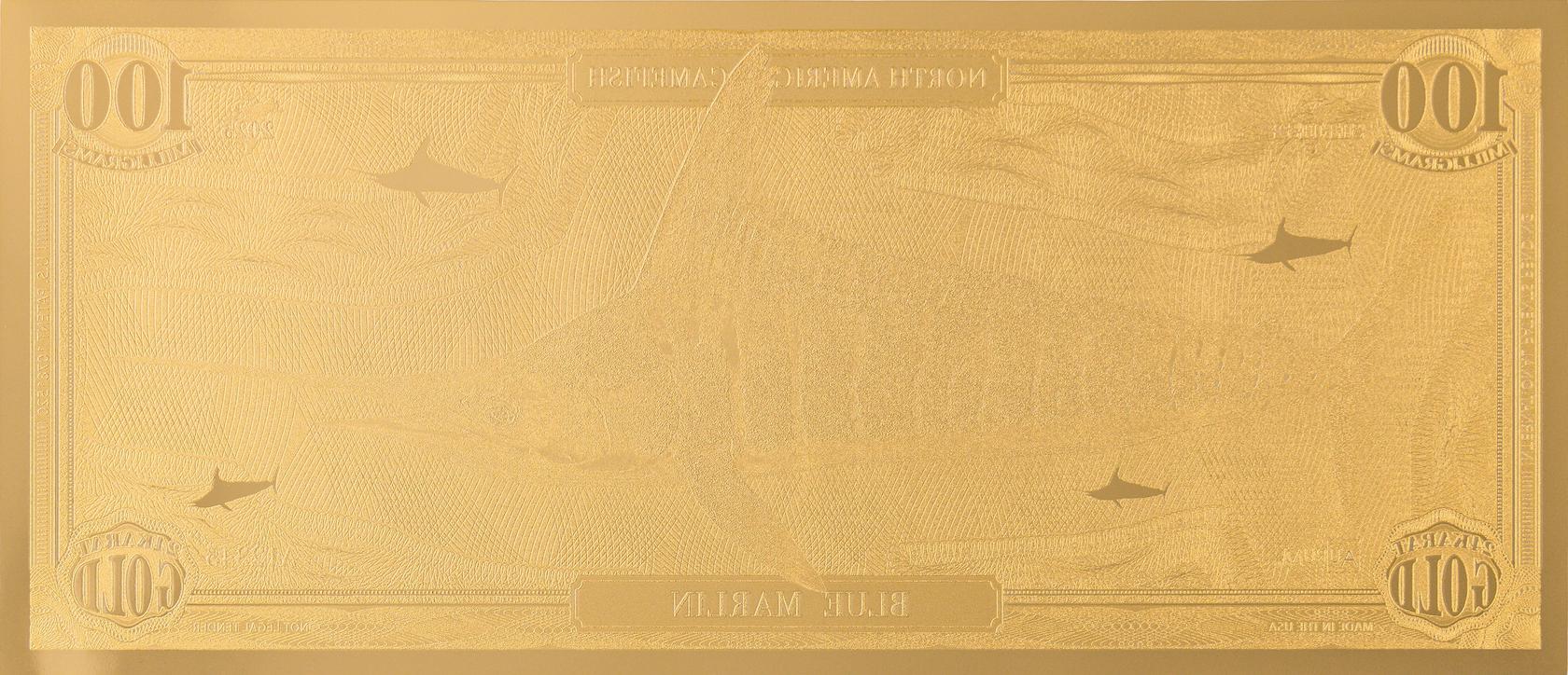 the blue marlin north american gamefish note shown with reverse side dimensional gold