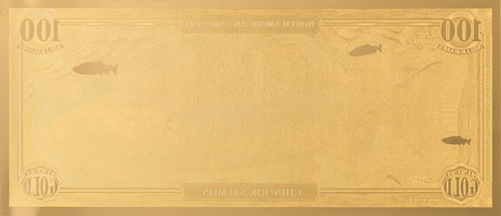 the chinook salmon north american gamefish note showing reverse side dimensional gold