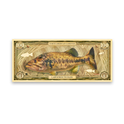 Largemouth Bass Aurum® 100mg 24k Gold Bill Series I