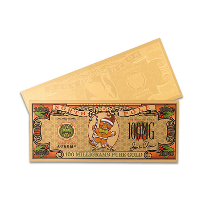 Gingerbread Man Aurum® 1/10th Gram 24k Gold Bill