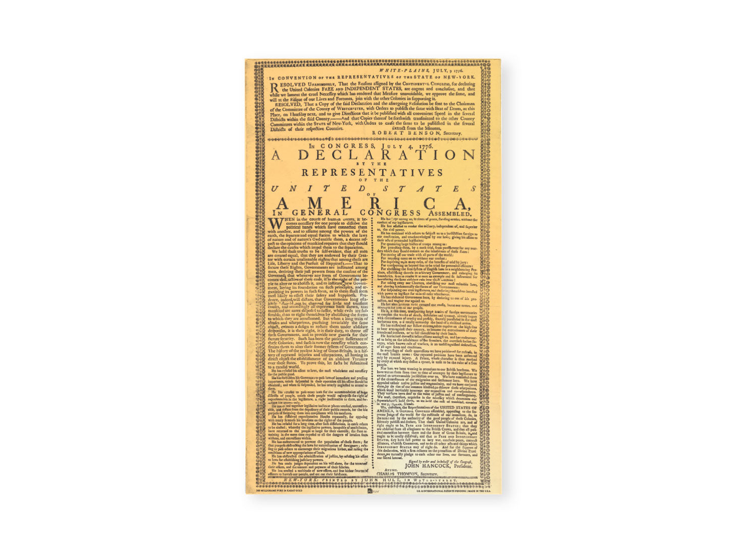 The Holt Declaration of Independence