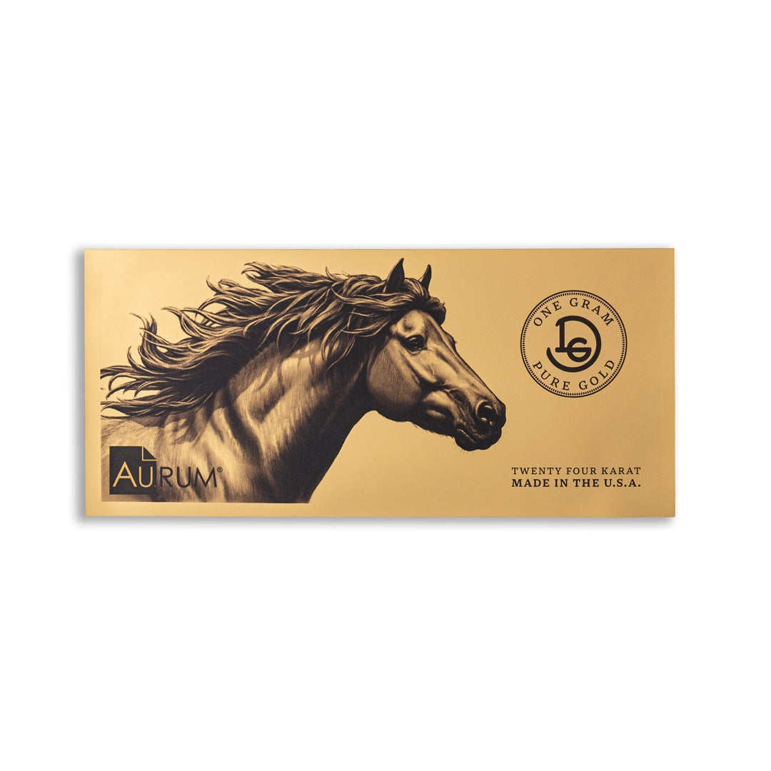 New! Mustang Gram Bullion Aurum® 1 Gram 24k Gold Bill