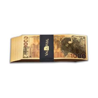 10 Stack of American Bison Aurum® 1000mg (One Gram Each) 24k Gold Bills