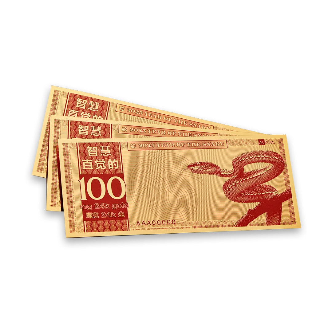 Year of the Snake Aurum® 24k Gold Bill 2025 - Limited Run Bill