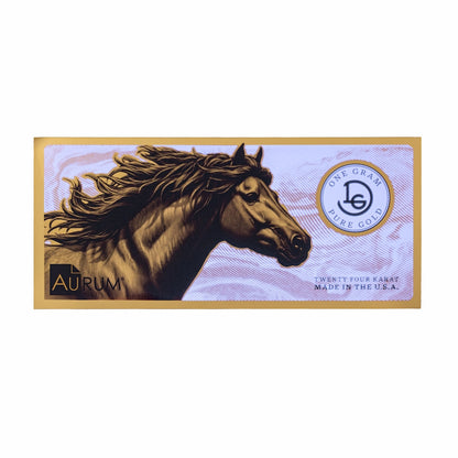 New! Mustang Gram Bullion Aurum® 1 Gram 24k Gold Bill